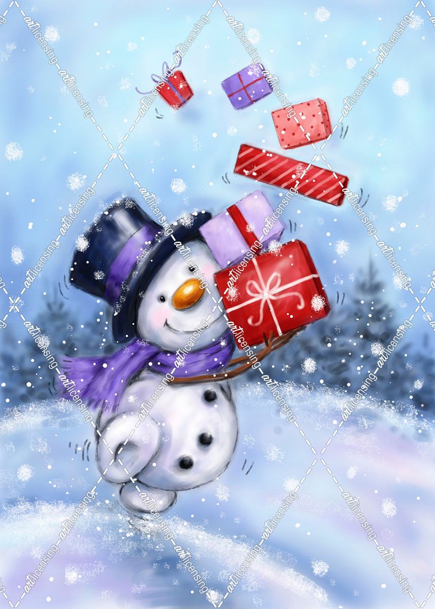 Snowman with Presents 5