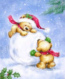 Christmas Bears and Snow Ball