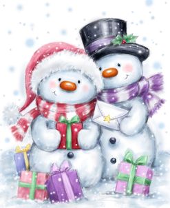 Snowman Couple and Presents