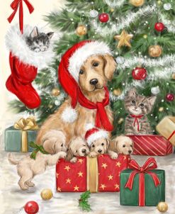 Christmas Dog and Cat