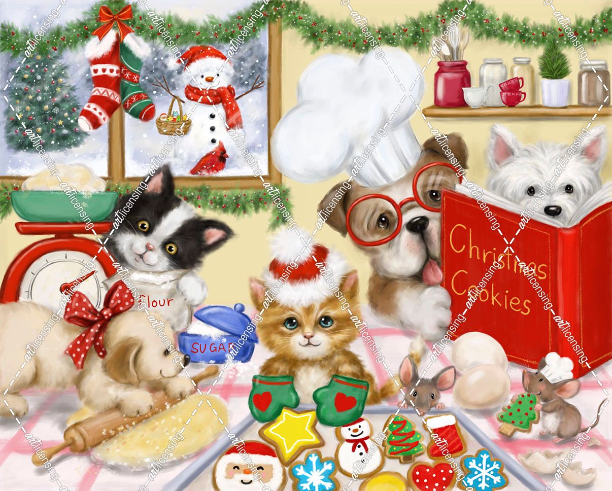 Christmas Cooking Dogs and Cats