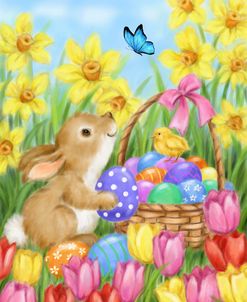 Easter Rabbit with Flowers