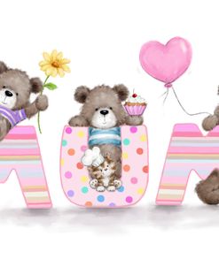 Bears with Letter MUM