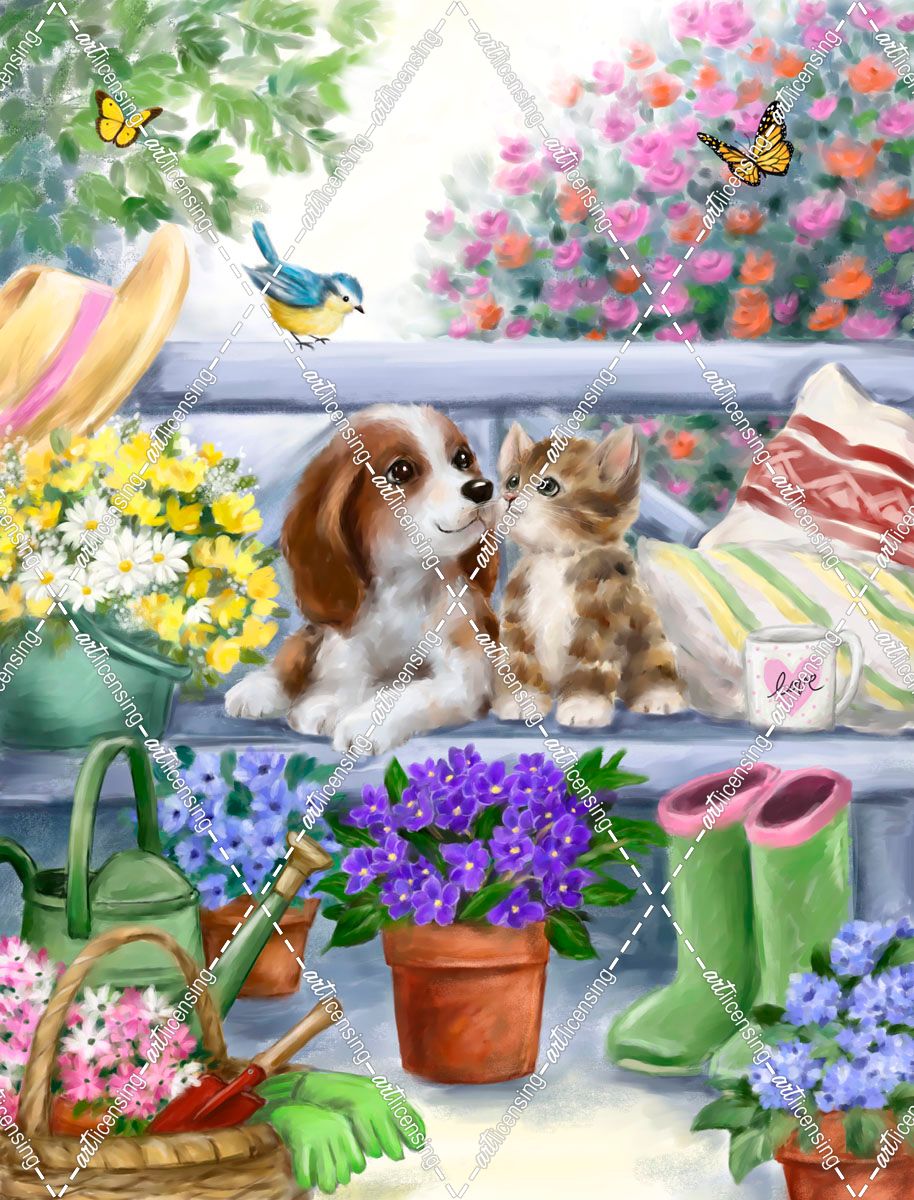 Garden Cat and Dog