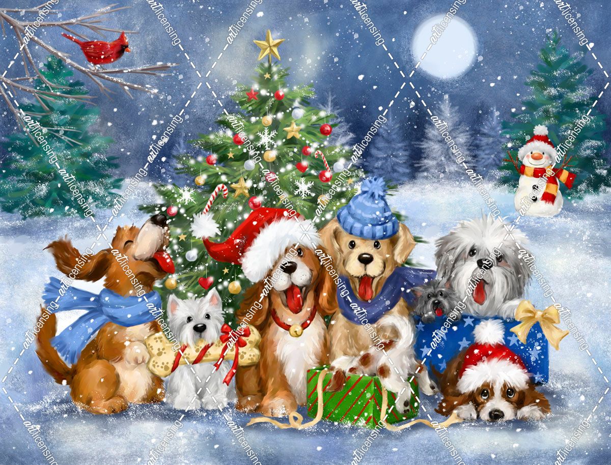 Christmas Cheerful Dogs