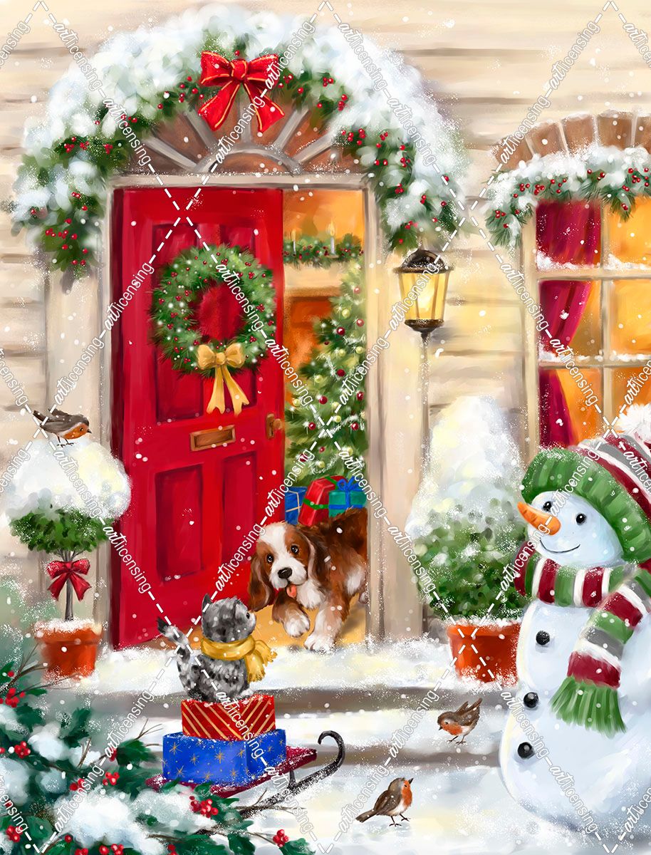 Christmas Red Door and Friends