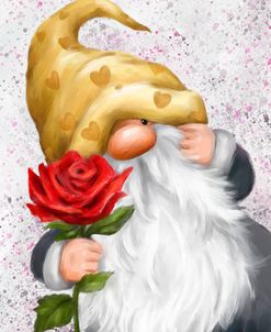 Gnome with Red Rose
