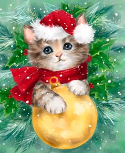 Christmas Cat with Bauble