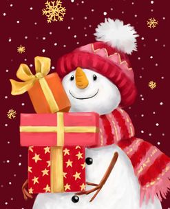 Snowman With Red Presents