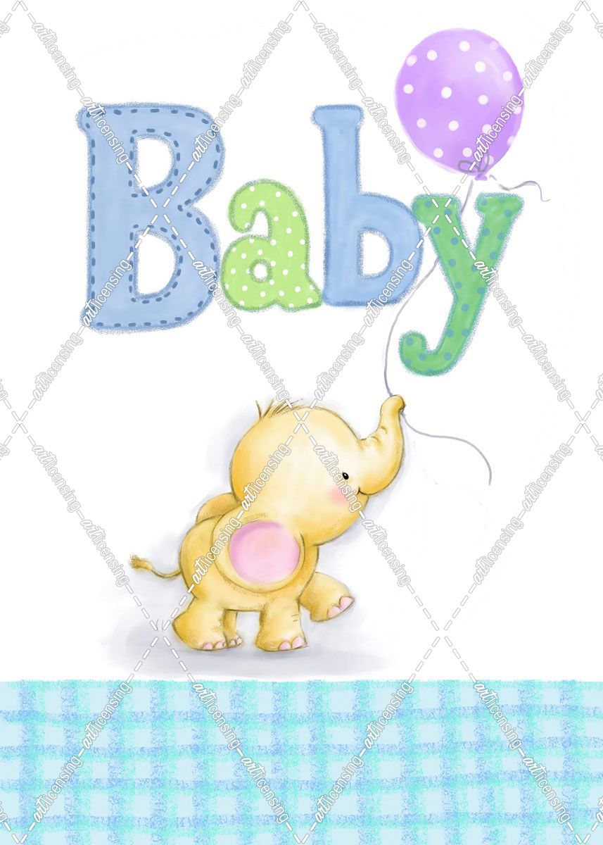 Baby Elephant with Balloon