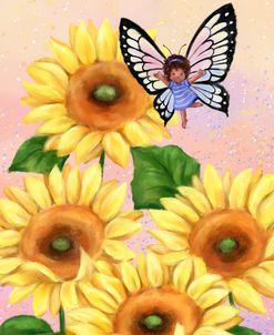 Fairy and Sunflowers