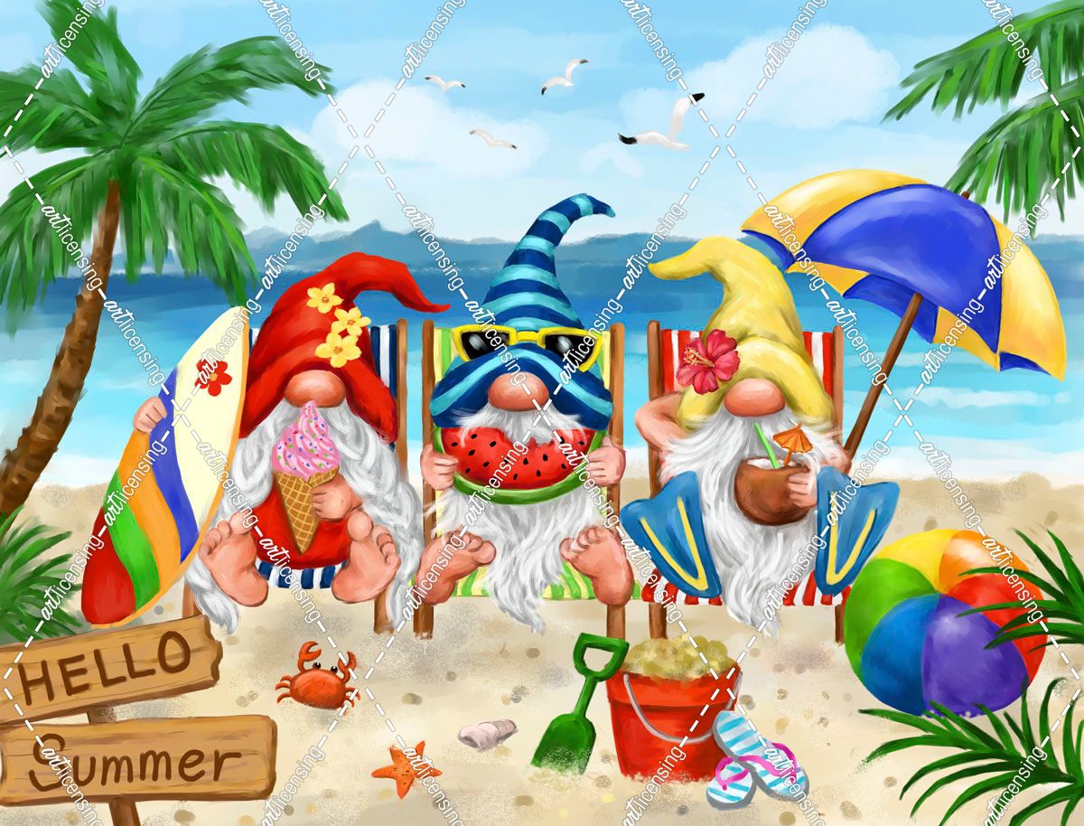 Summer Gnomes at Beach
