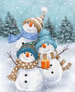 Three Winter Snowmen