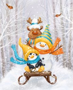 Christmas Friends on Sled