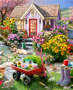Morning Light in Cottage Garden