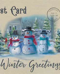 Postcard Snowmen
