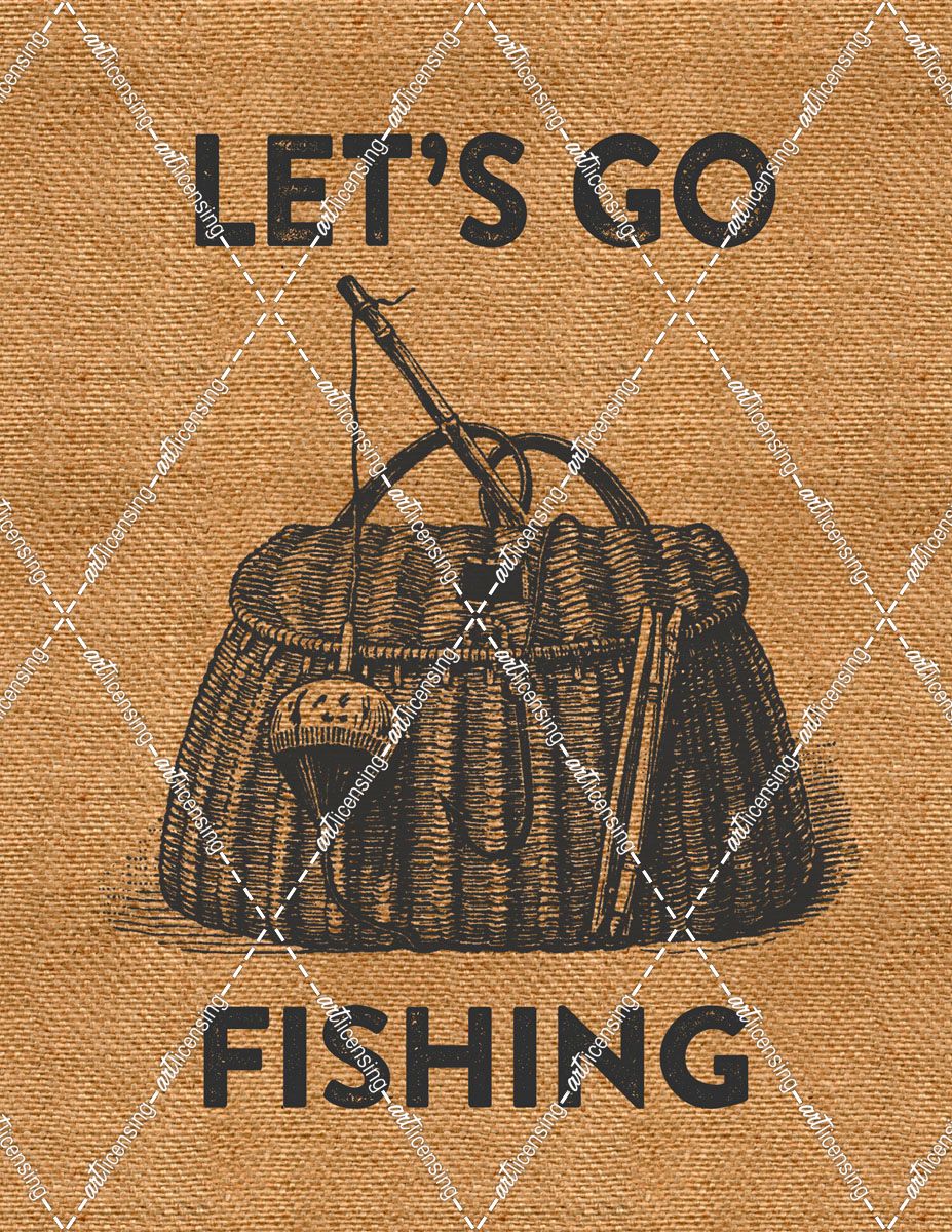Go Fishing Burlap