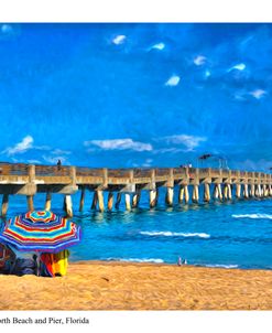 Beach pier and Umbrella0168X