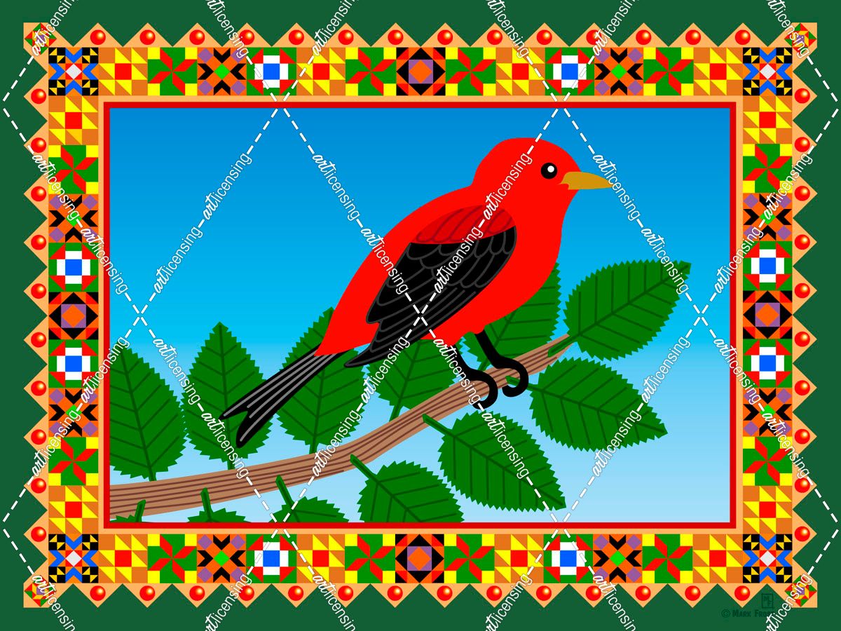Americana Quilt Scarlet Tanager
