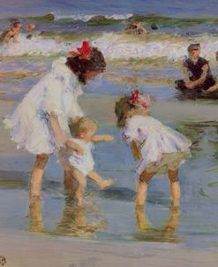 Children Playing At The Seashore