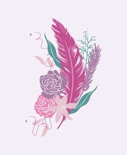 Pink Feather Floral