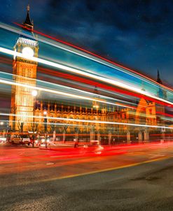 Illuminated Big Ben And Traffic VI