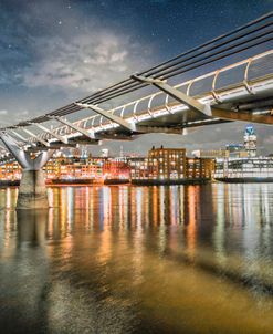 The Millennium Bridge And St Paul’s Cathedral At Night