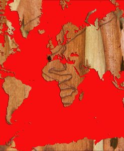 Wood Bark World Map 1