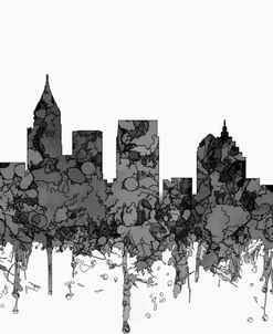 Atlanta Georgia Skyline-Cartoon B&W