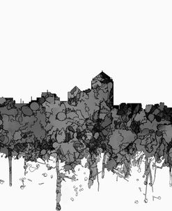 Albuquerque New Mexico Skyline-Cartoon B&W