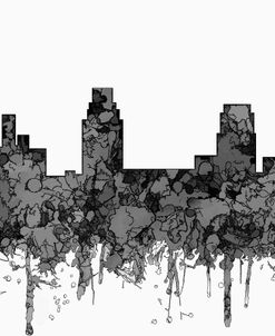 Camden New Jersey Skyline-Cartoon B&W