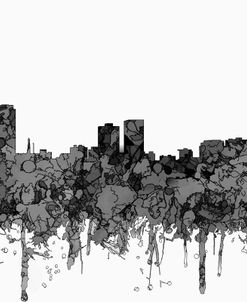 Baton Rouge Louisiana Skyline-Cartoon B&W