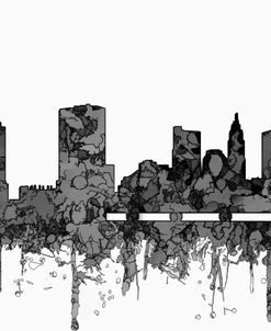 Columbus Ohio Skyline- Cartoon B&W