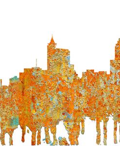 Raleigh North Carolina Skyline -Rust