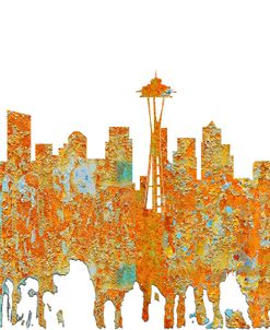 Seattle Washington Skyline-Rust