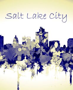 Saltlake City Utah Skyline-Harsh Blue Yellow