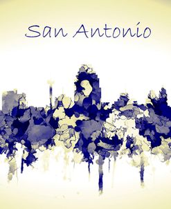 San Antonio Texas Skyline-Harsh Blue Yellow
