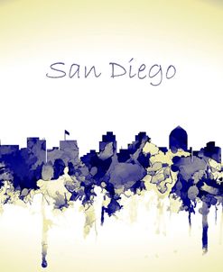 San Diego California Skyline-Harsh Blue Yellow