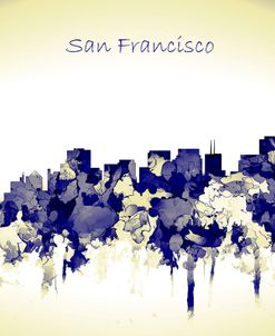 San Francisco California Skyline-Harsh Blue Yellow