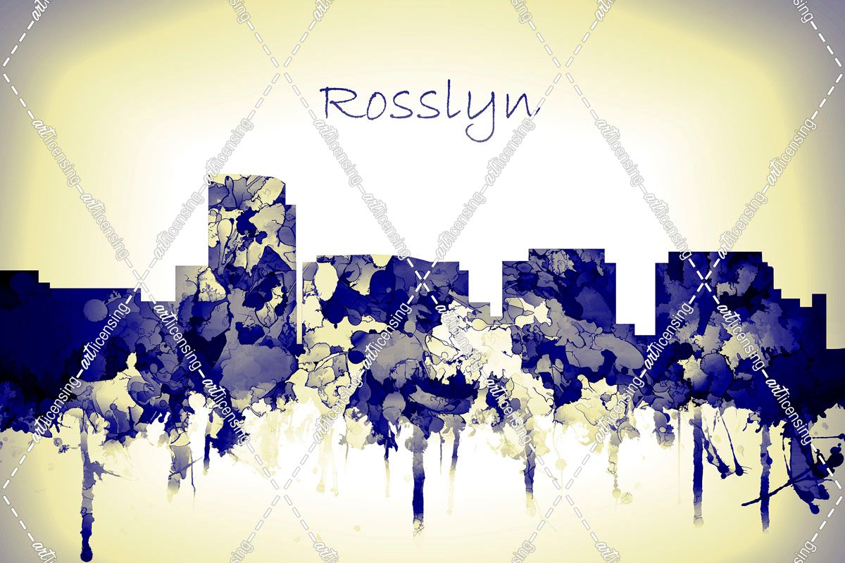 Rosslyn Virginia Skyline-Harsh Blue Yellow