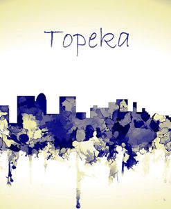 Topeka Kansas Skyline-Harsh Blue Yellow