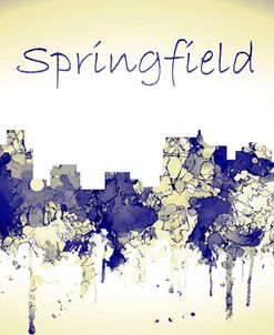Springfield Illinois Skyline-Harsh Blue Yellow