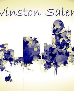 Winston-Salem North Carolina Skyline-Harsh Blue Yellow