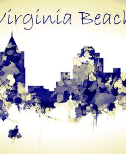 Virginia Beach Vi‏ginia Skyline-Harsh Blue Yellow