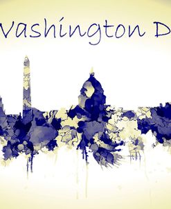 Washington DC Skyline-Harsh Blue Yellow