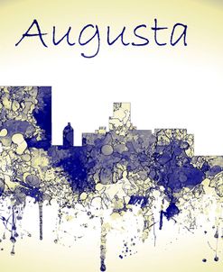 Augusta Georgia Skyline-Harsh Blue Yellow