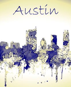 Austin Texas Skyline-Harsh Blue Yellow