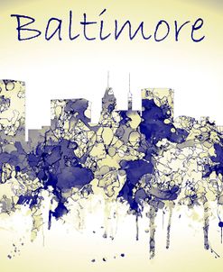 Baltimore Maryland Skyline-Harsh Blue Yellow