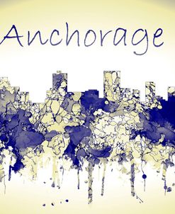 Anchorage Alaska Skyline-Harsh Blue Yellow