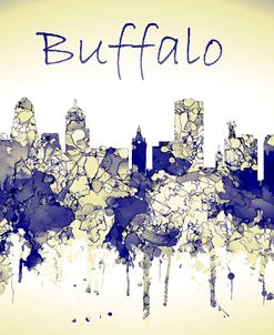 Buffalo New York Skyline-Harsh Blue Yellow